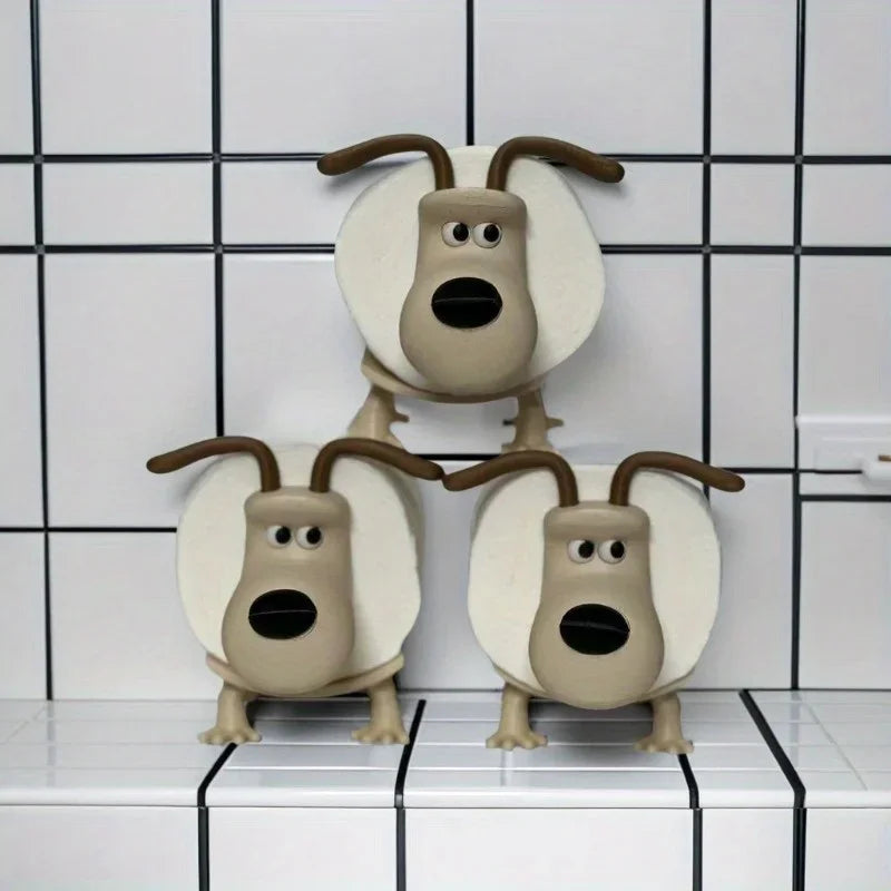 Puppy Toilet Holder – Cute Floor-Standing Bathroom Storage Accessory