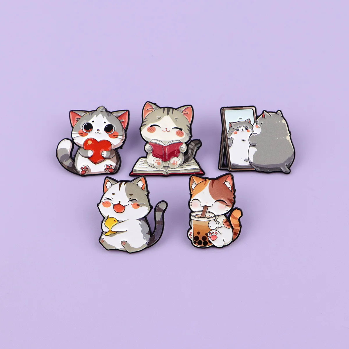 Cute Cat Series Enamel Lapel Pins