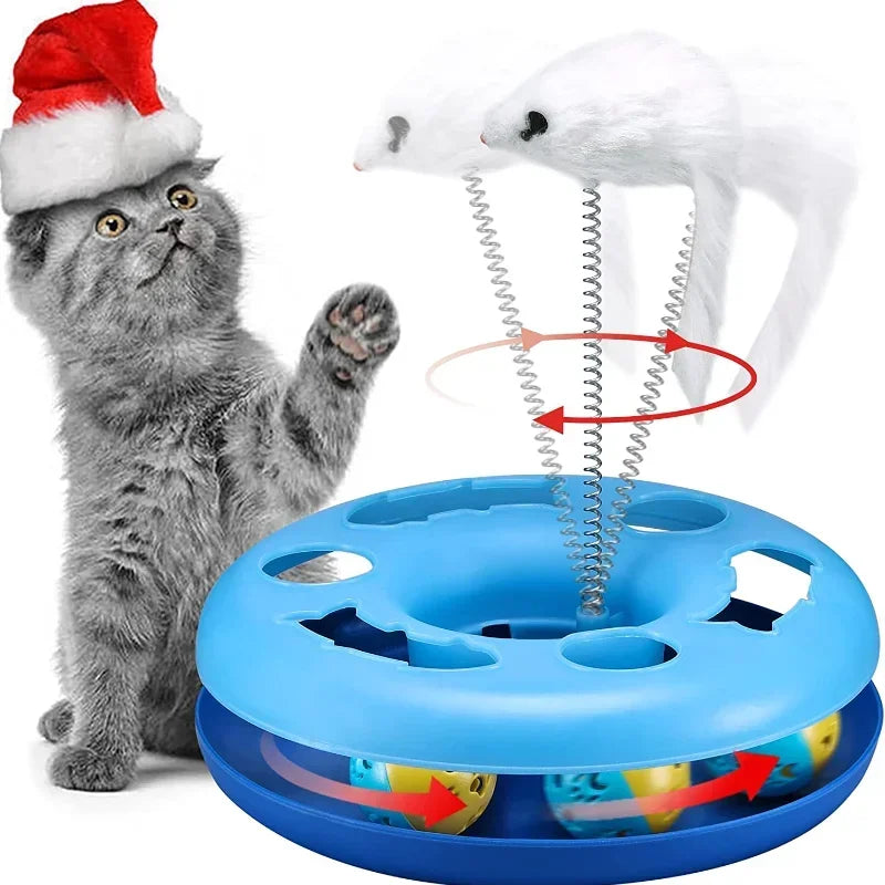 Interactive Cat Roller Track Toy Set with Catnip Spring Mouse & Exercise Balls