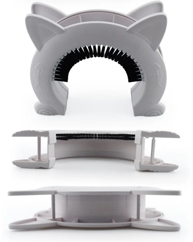 Flap-Free Pet Doorway with Grooming Brush for Cats & Small Dogs