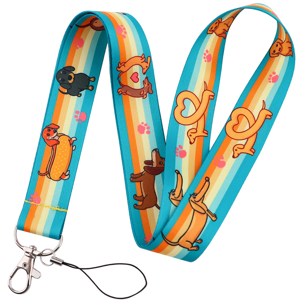 Dachshund Lanyard – Key Neck Strap, ID Badge Holder, Gym Keychain, Cell Phone Key Holder, Hanging Rope Keyring Accessory