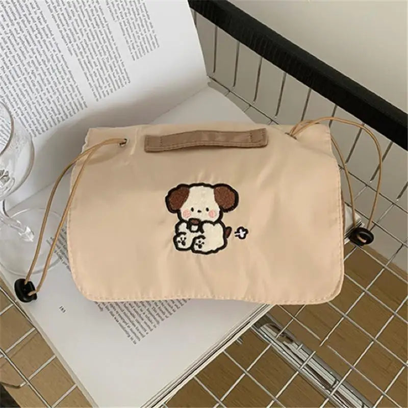 Cute Cartoon Dog Makeup Bag – Large Capacity Waterproof Travel Cosmetic Case
