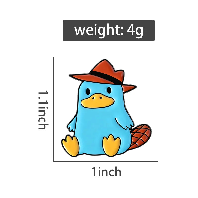 Cute Cartoon Platypus Enamel Lapel Pin