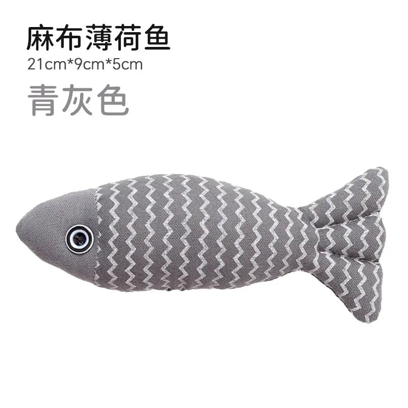 Realistic Plush Catnip Fish Toy for Cats