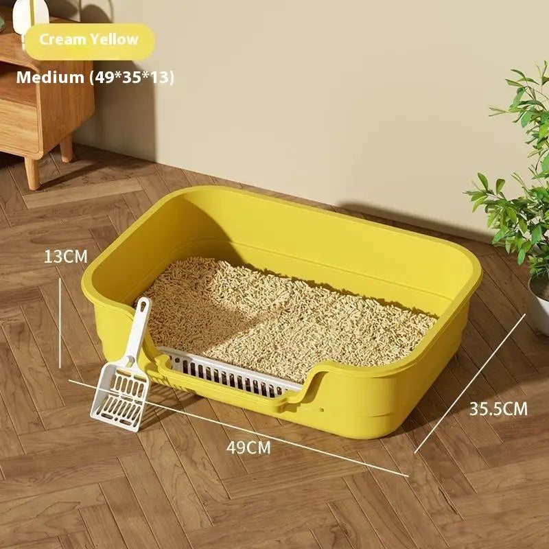 Multifunctional Semi-Enclosed Cat Litter Box – Large Capacity, Odor-Resistant