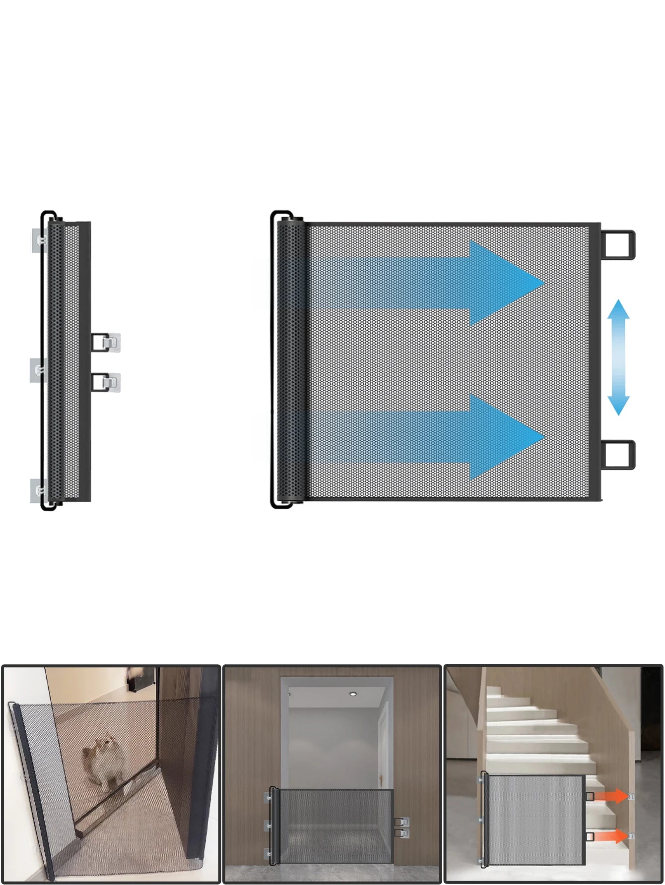 Retractable Mesh Pet Gate for Dogs & Cats – Indoor & Outdoor Safety Fence