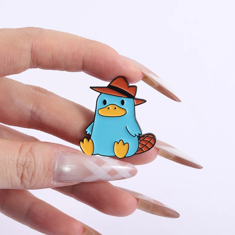 Cute Cartoon Platypus Enamel Lapel Pin