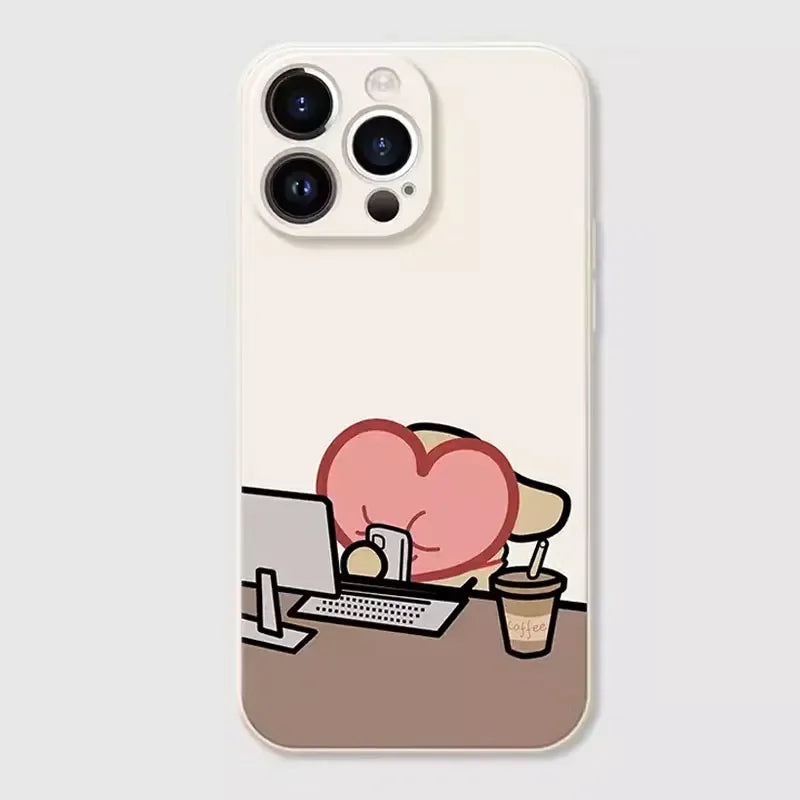 Funny Dog Couple iPhone Case – Cartoon Animal Shockproof Full Cover