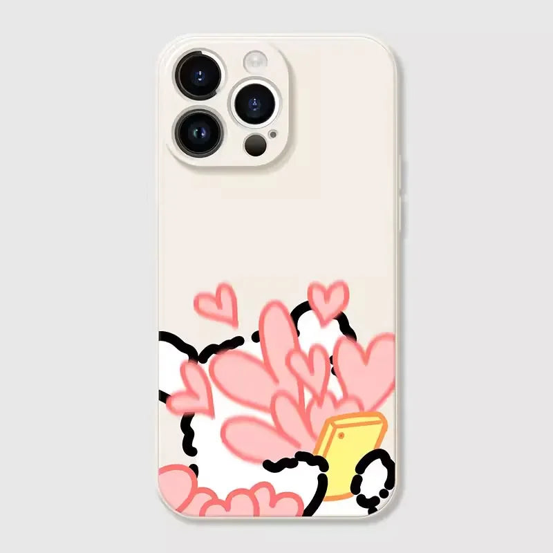 Funny Dog Couple iPhone Case – Cartoon Animal Shockproof Full Cover