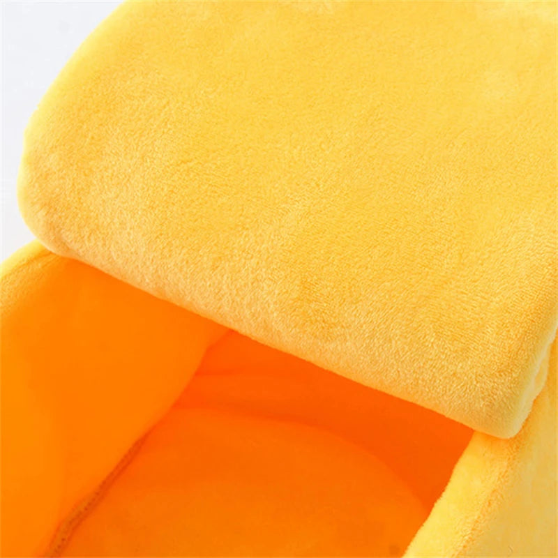 Cute Banana-Shaped Plush Pet House Bed