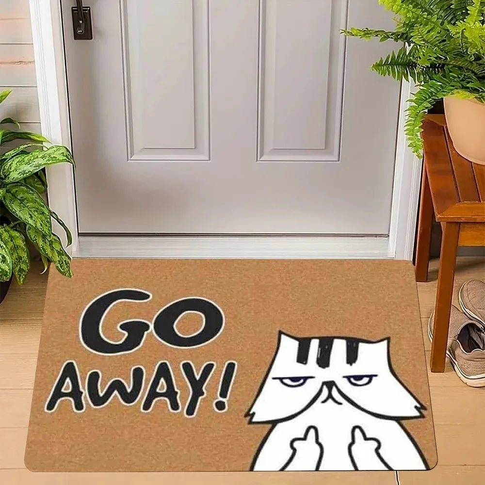 Go Away Animal Doormat – Funny Non-Slip Entrance Rug