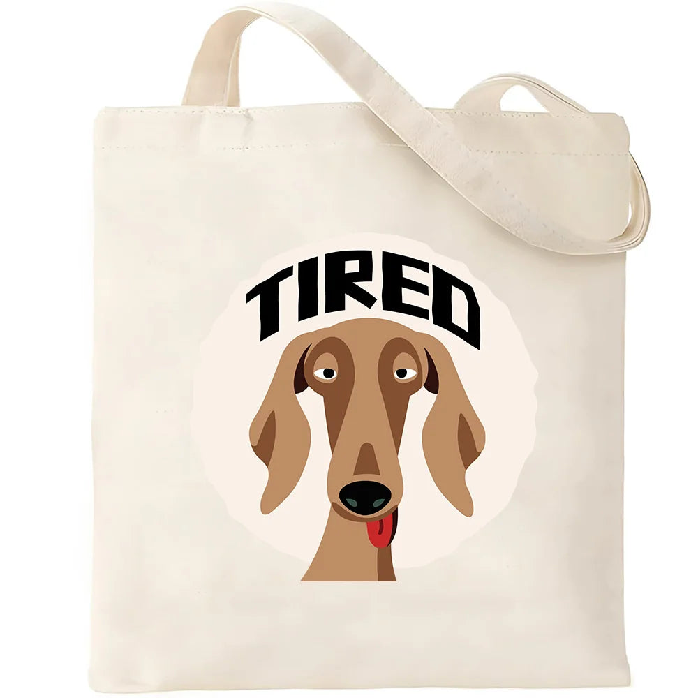 Cute Pet Dog Printed Canvas Tote Bag – Eco-Friendly Large Capacity Handbag for Shopping, Books, Laptop & Essentials