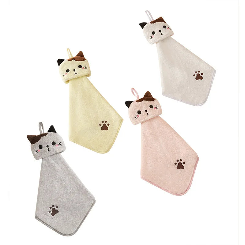 Cute Cat Hanging Kitchen Cleaning Towel – Soft, Absorbent & Quick-Dry