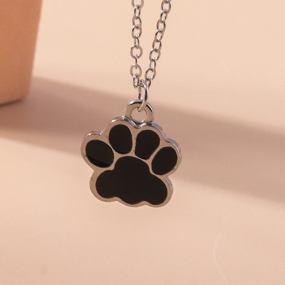 Cute Paw Print Pendant Necklace for Pet Lovers
