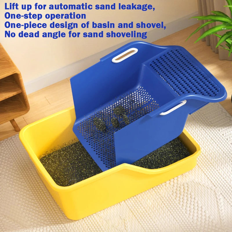 Extra-Large Semi-Closed Cat Litter Box with Splash Guard