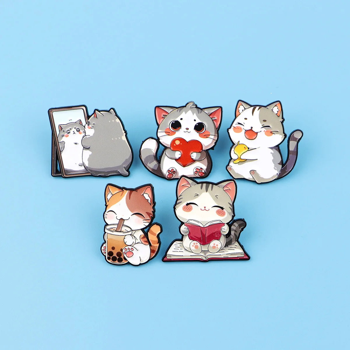Cute Cat Series Enamel Lapel Pins