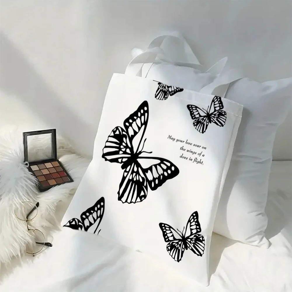 Kawaii Cartoon Animal Tote Bag – Large Capacity Linen Shoulder Bag