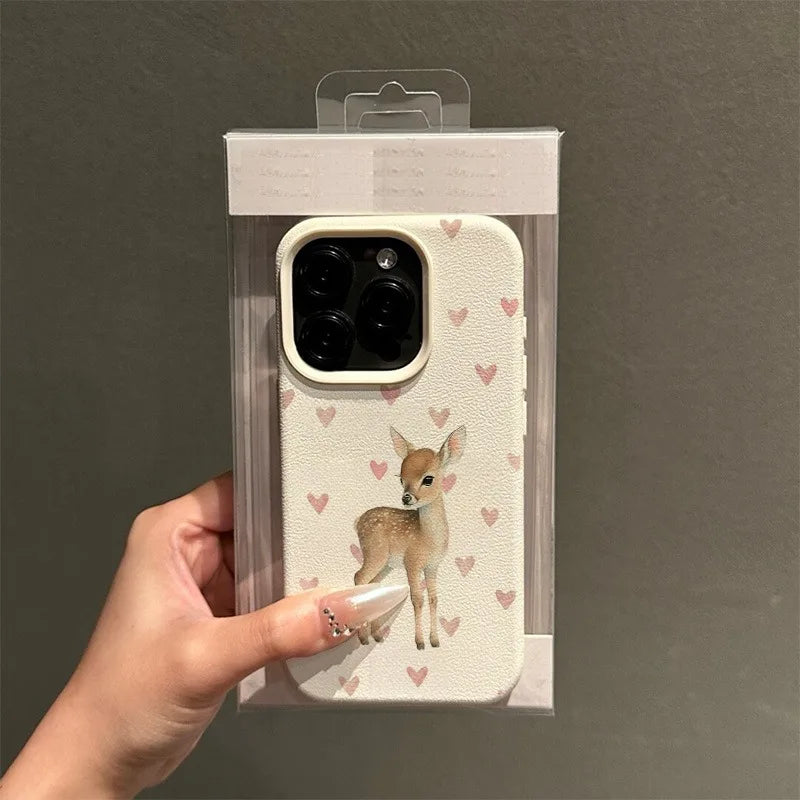Cute Little Deer iPhone Case – Animal Pattern TPU Phone Cover