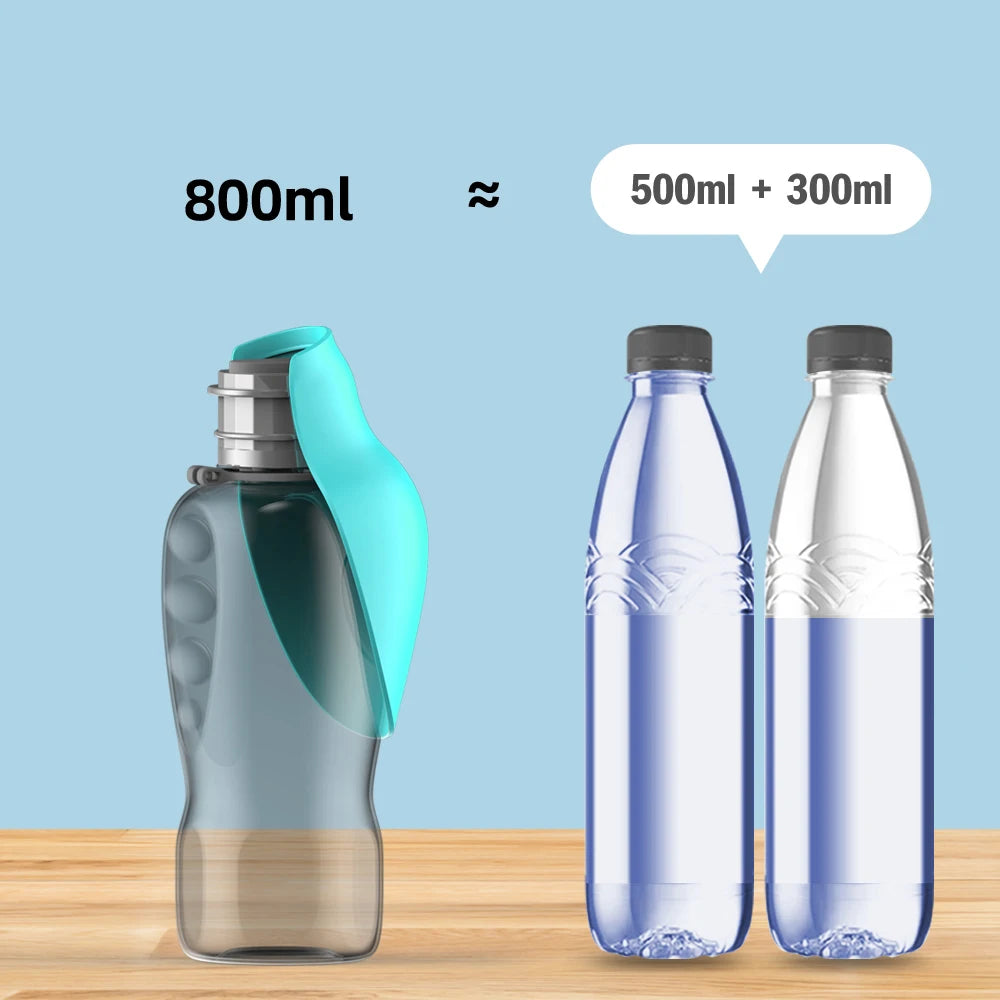 800ML Portable Dog Water Bottle Dispenser for Travel & Outdoor Use