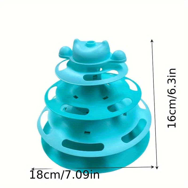 Funny Interactive Triple Play Disc Cat Toy with Rolling Balls