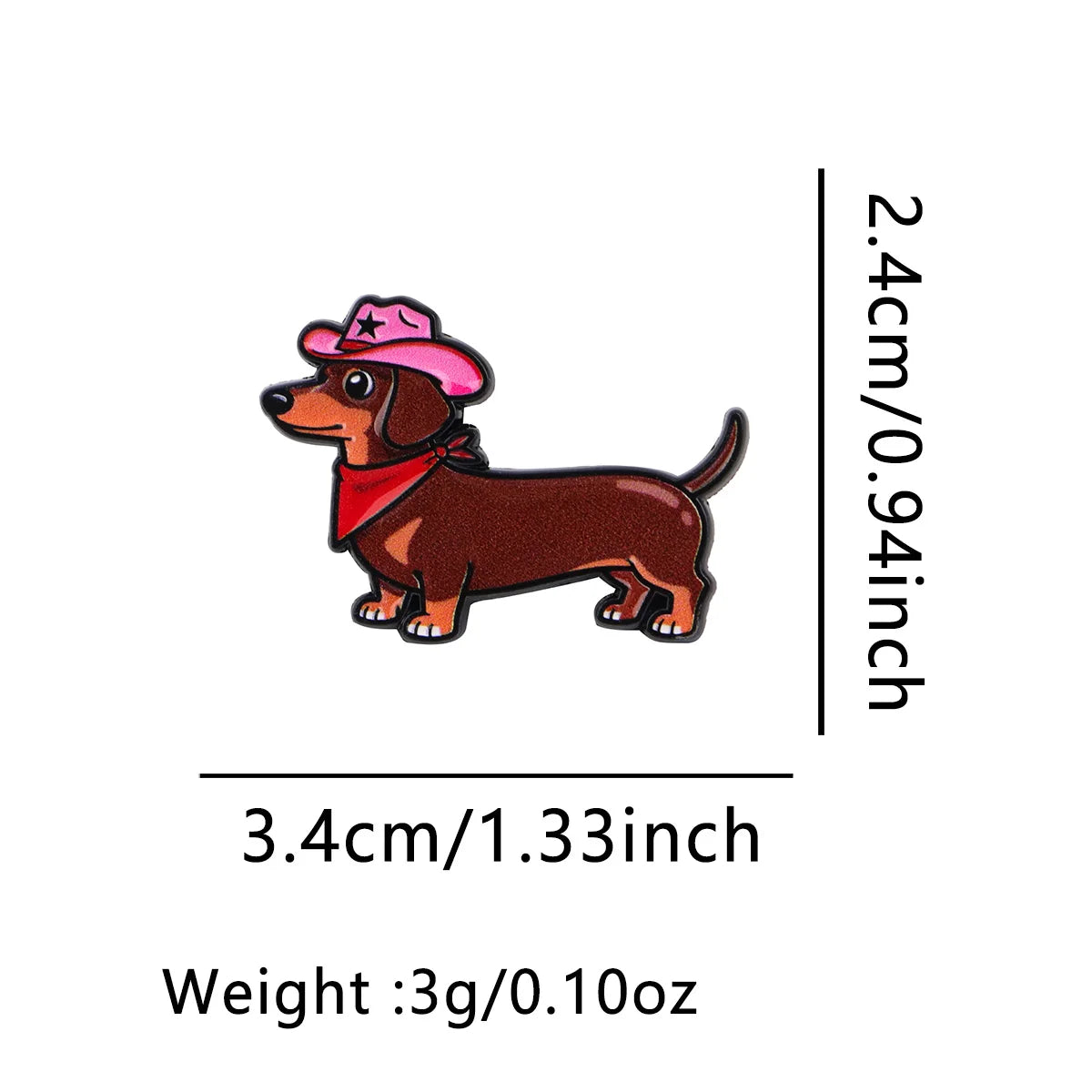 Cute Cartoon Dachshund Enamel Lapel Pin