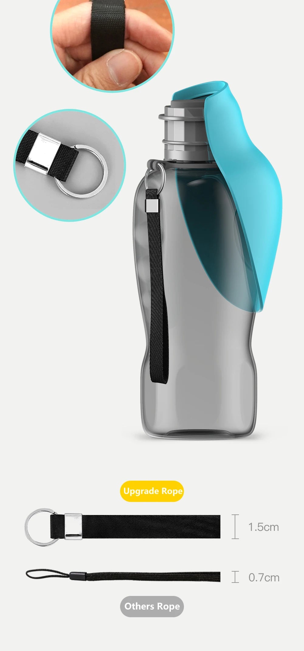 800ML Portable Dog Water Bottle Dispenser for Travel & Outdoor Use