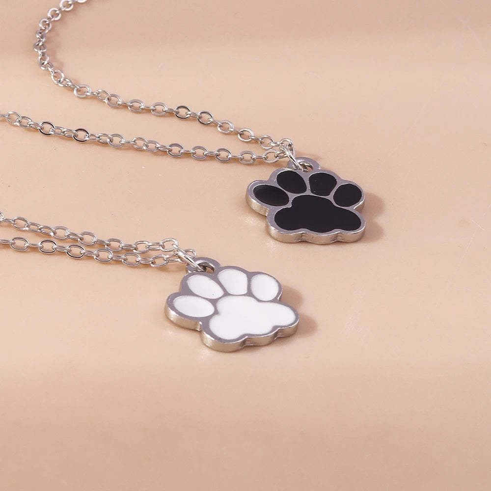 Cute Paw Print Pendant Necklace for Pet Lovers