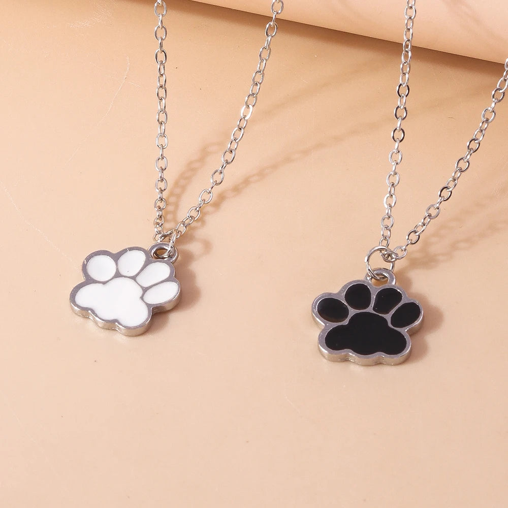 Cute Paw Print Pendant Necklace for Pet Lovers