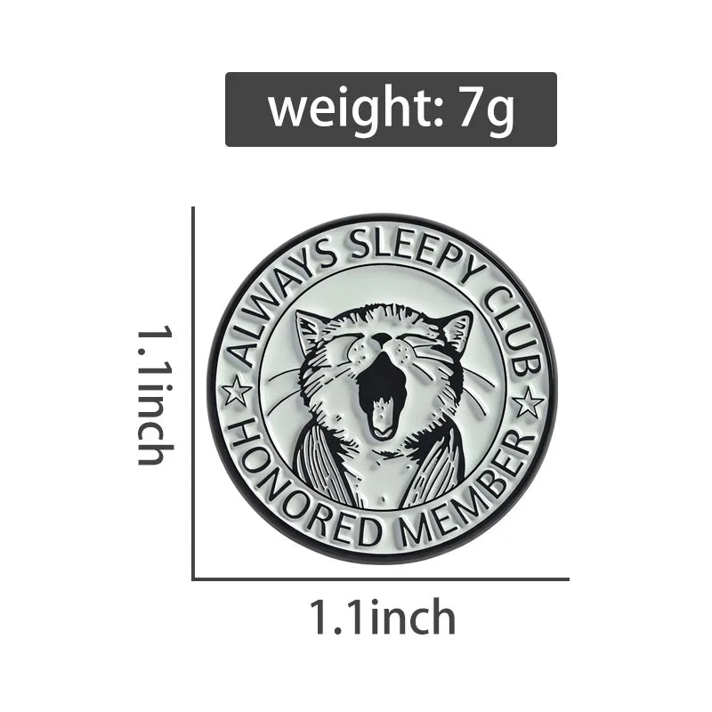 “Always Sleeping Club” Cute Cat Enamel Pin