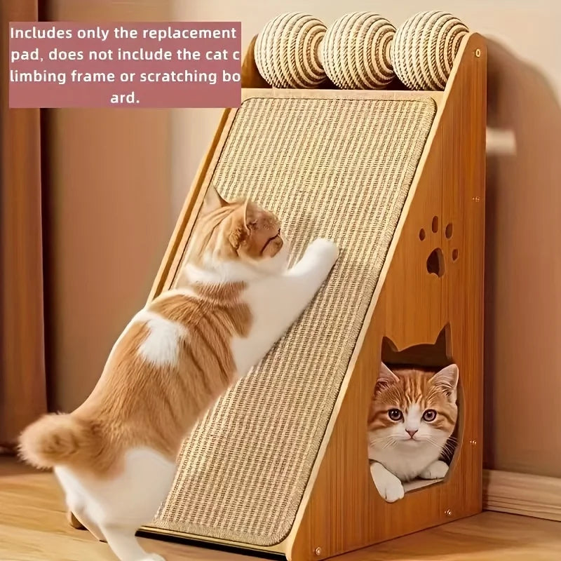 Durable Sisal Cat Scratcher Pad with Adhesive Backing