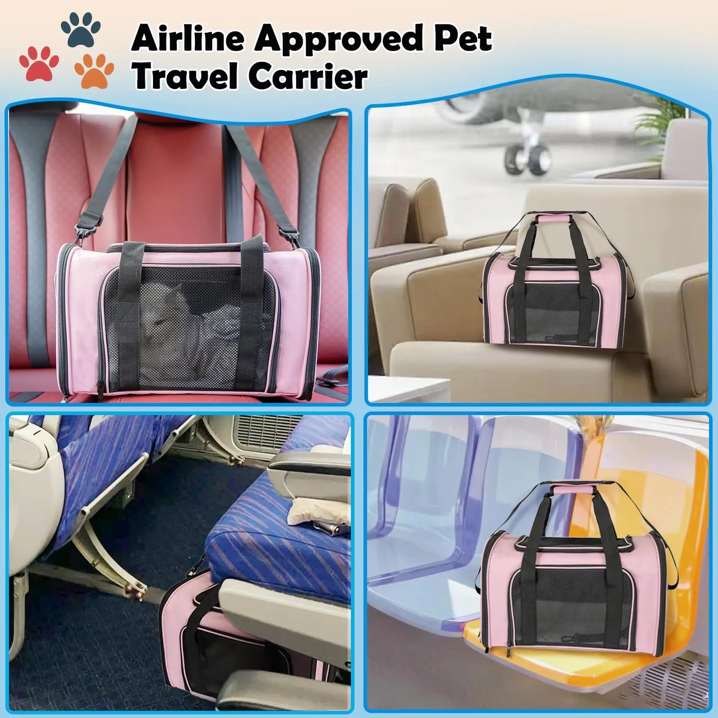 Cat & Dog Travel Carrier – Airline Approved Soft-Sided Pet Carrier