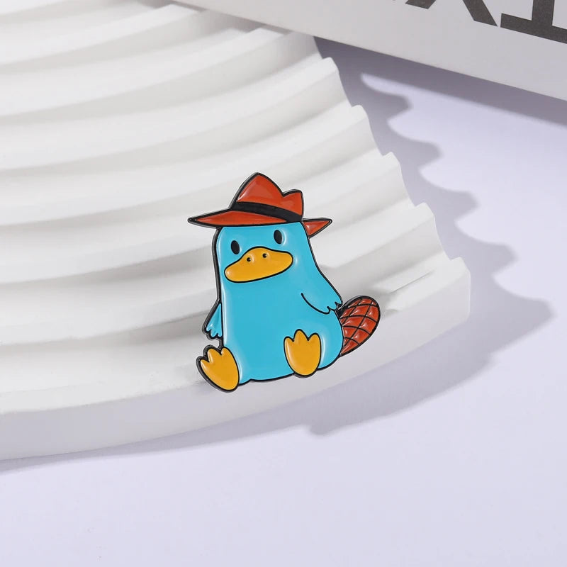 Cute Cartoon Platypus Enamel Lapel Pin