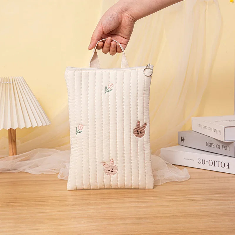Cute Bear Embroidery Baby Diaper Bag – Portable Mommy Organizer