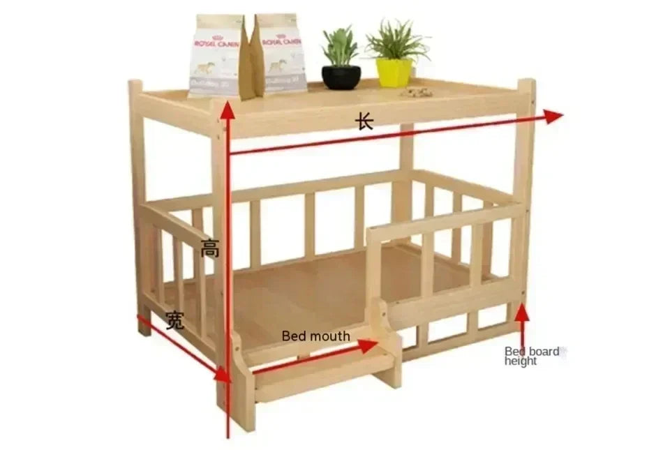 Modern Solid Wood Pet House & Dog Bed Side Table