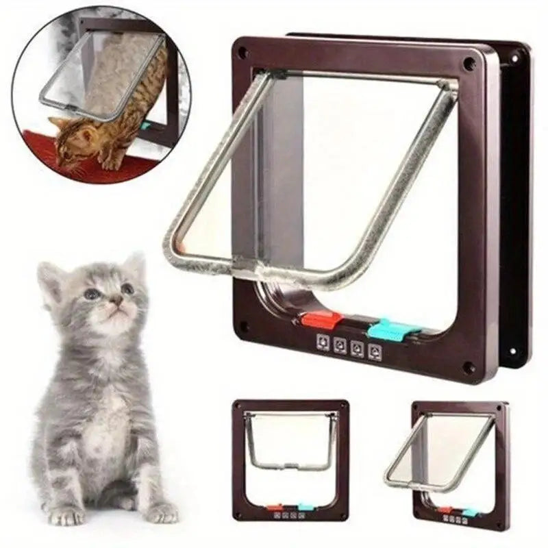 Pet Cat & Dog Door Hole – Two-Way Safety Flap for Controlled Entry & Exit