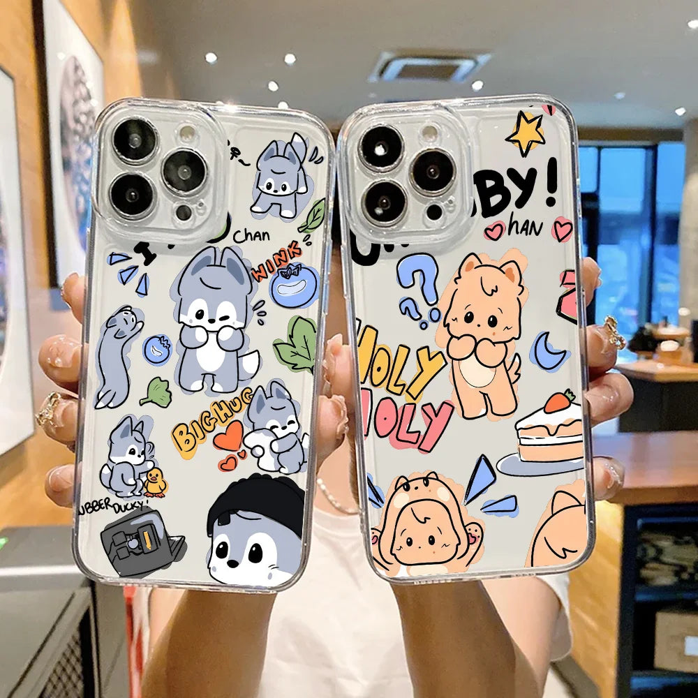 Cute Animal Singer Cartoon iPhone Case – Soft Clear Shockproof Phone Cover