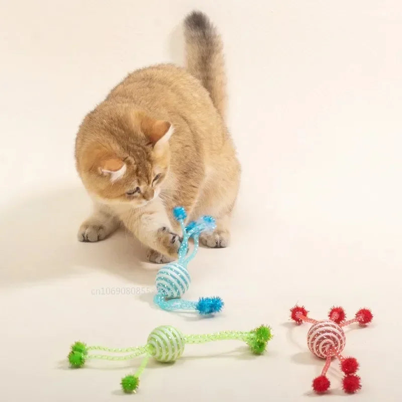 Interactive Rope Ball Cat Toy – Bite-Resistant Chew & Scratch Toy