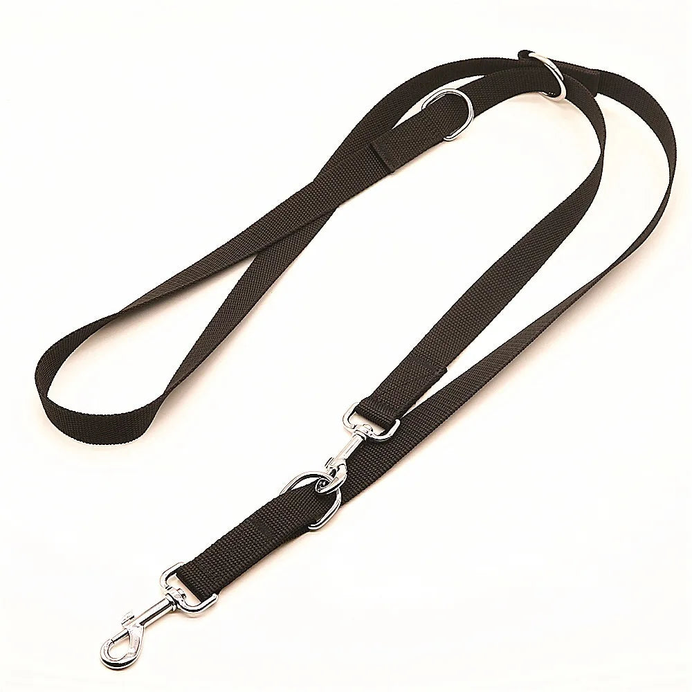 Adjustable Dual-Clip Dog Leash with Hands-Free Option