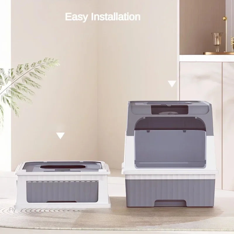 Large Enclosed Cat Litter Box with Pull-Out Drawer
