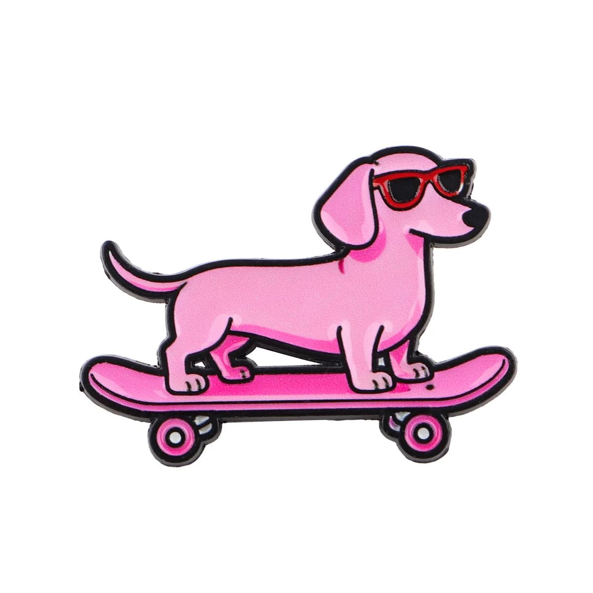 Cute Cartoon Dachshund Enamel Lapel Pin