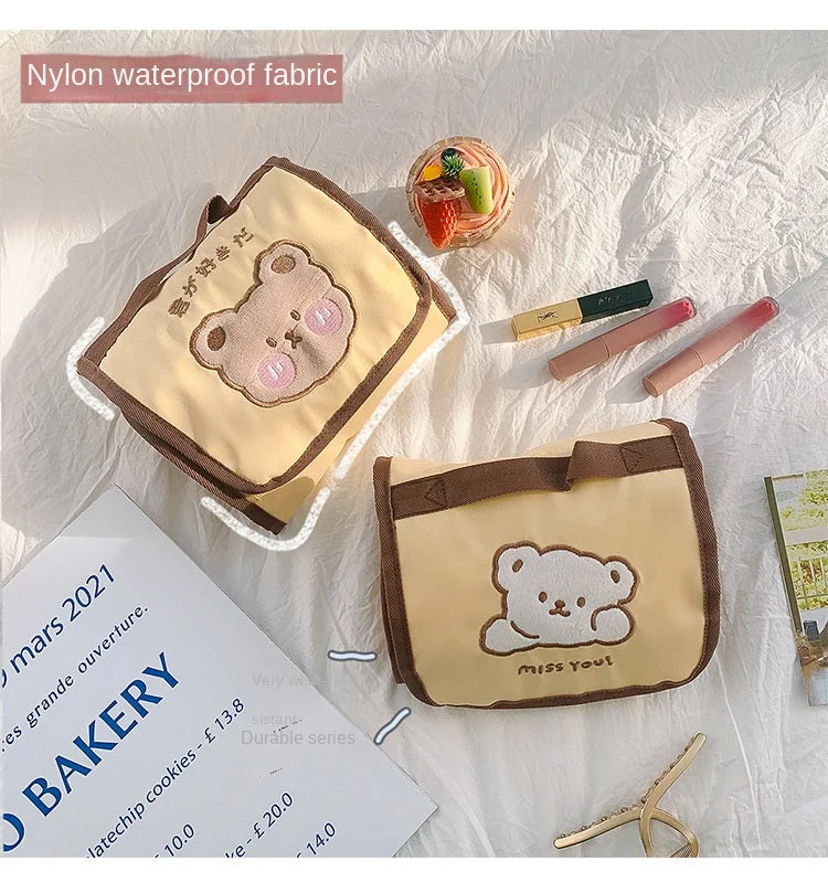 Cute Bear Foldable Makeup Bag – Hanging Cosmetic Organizer