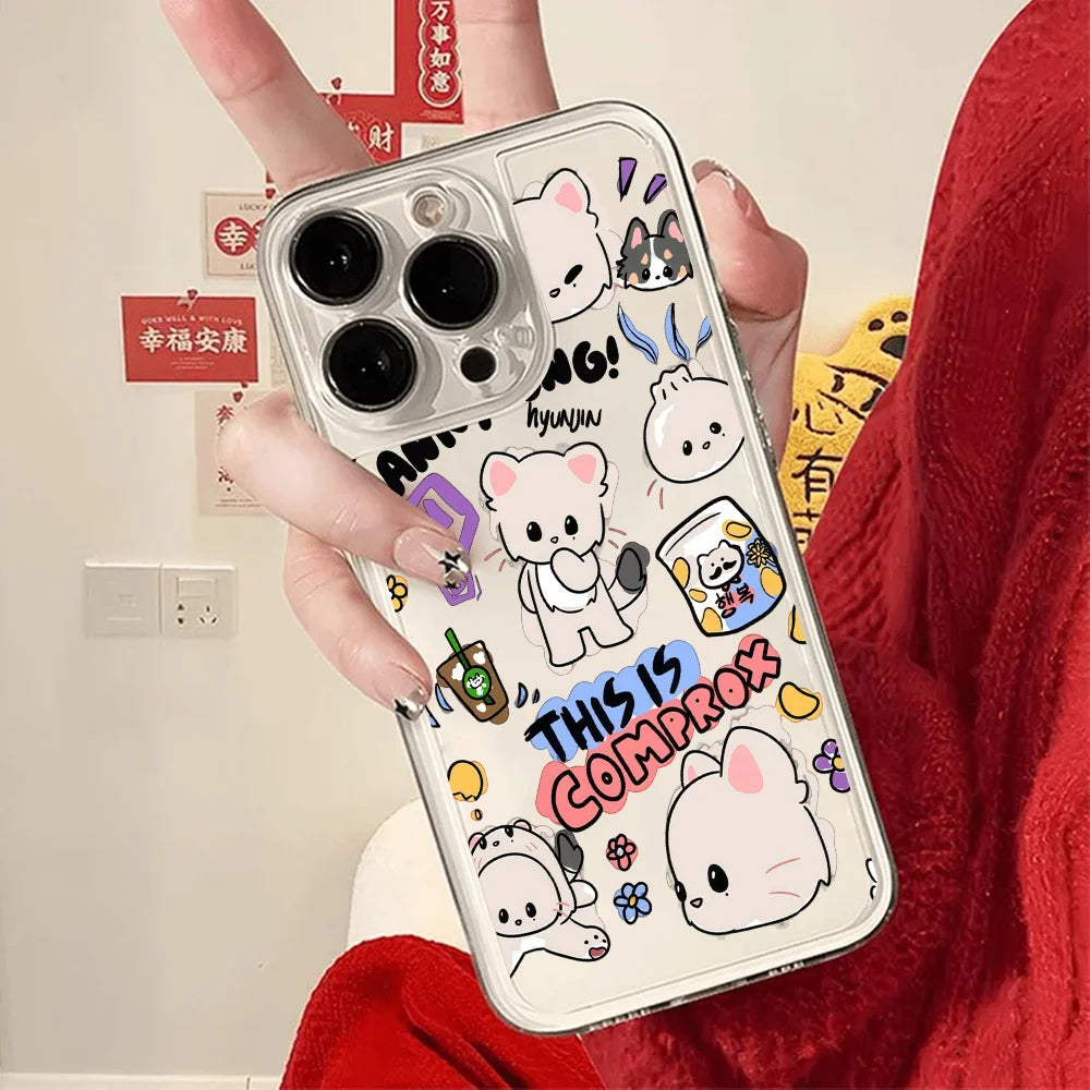 Cute Animal Singer Cartoon iPhone Case – Soft Clear Shockproof Phone Cover