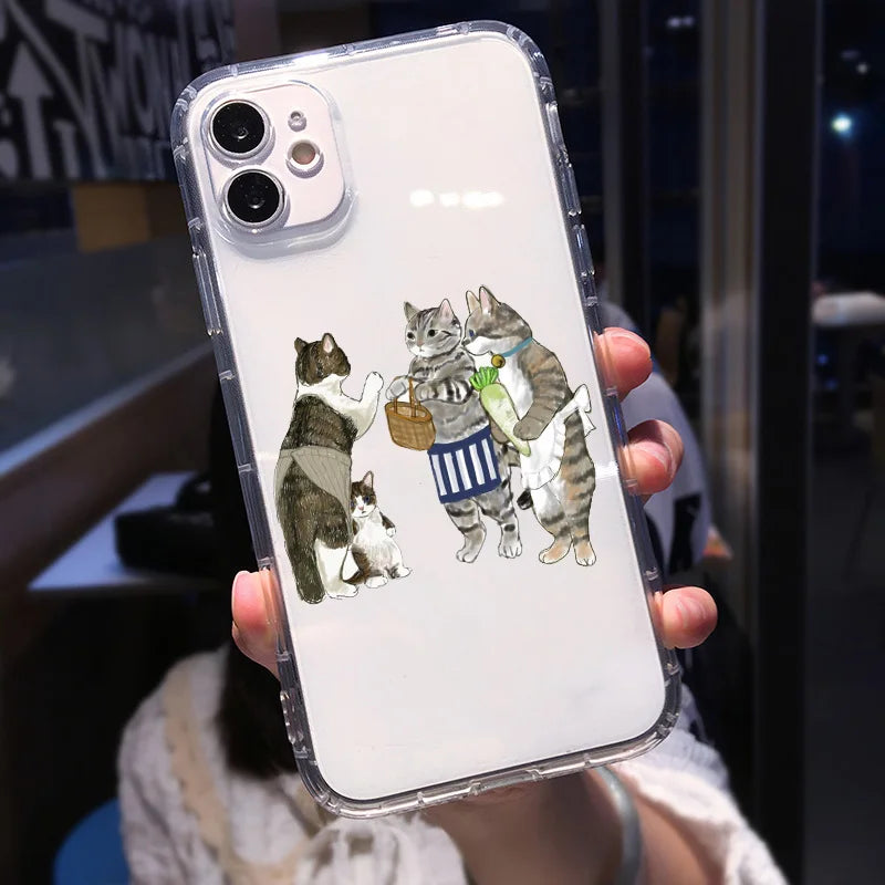 Funny Halloween Cat iPhone Case – Cartoon Animal Shockproof Phone Cover