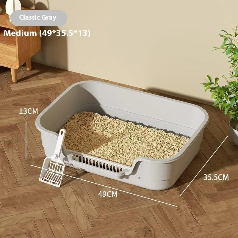 Multifunctional Semi-Enclosed Cat Litter Box – Large Capacity, Odor-Resistant