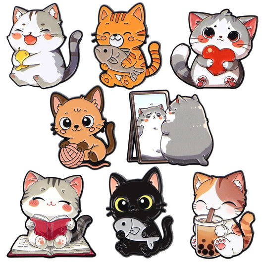 Cute Cat Series Enamel Lapel Pins