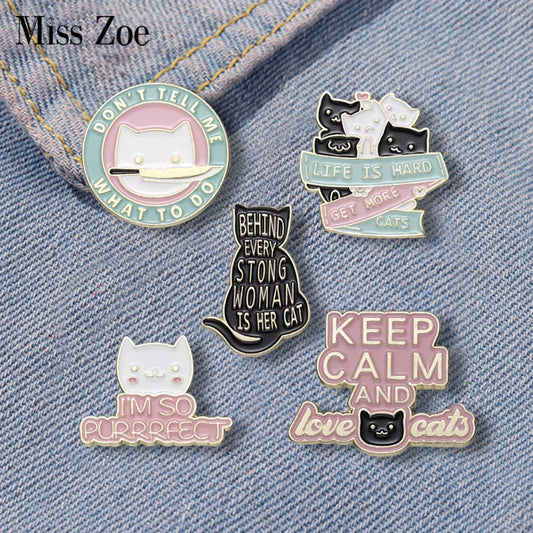 I Am So Purrrfect” Cute Cat Enamel Lapel Pin