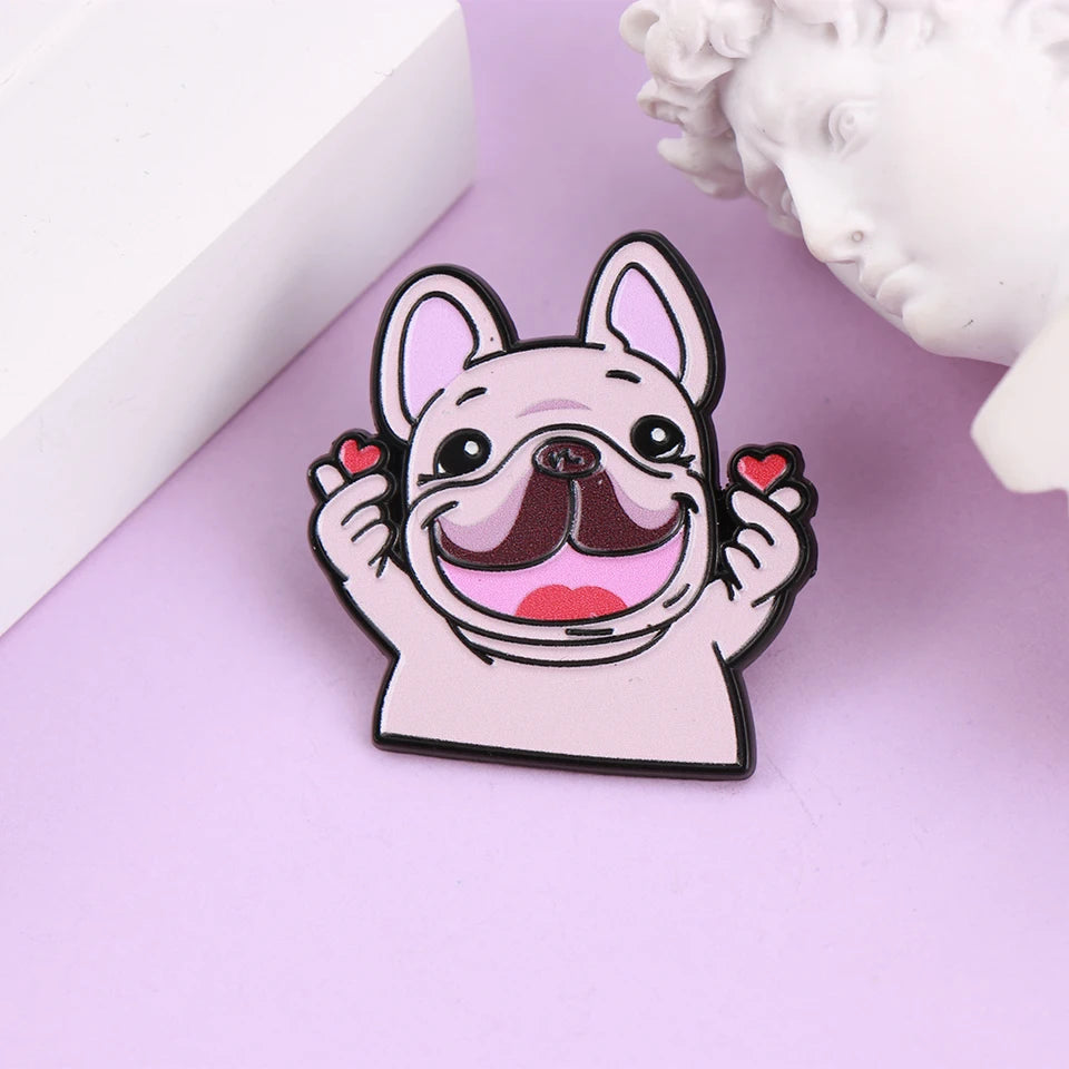 Cute French Bulldog Enamel Lapel Pin