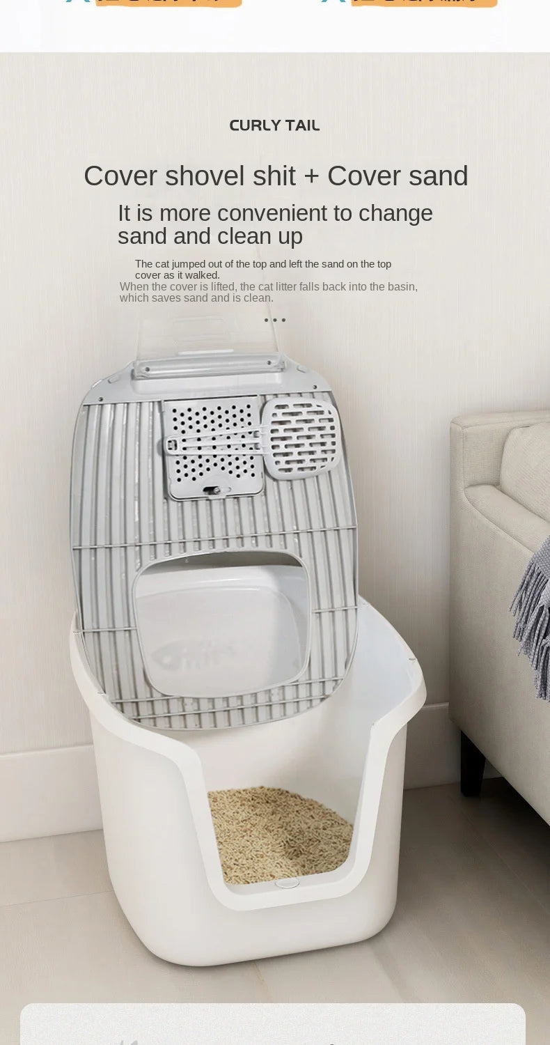 Extra-Large Enclosed Cat Litter Box with Lift-Up Cover