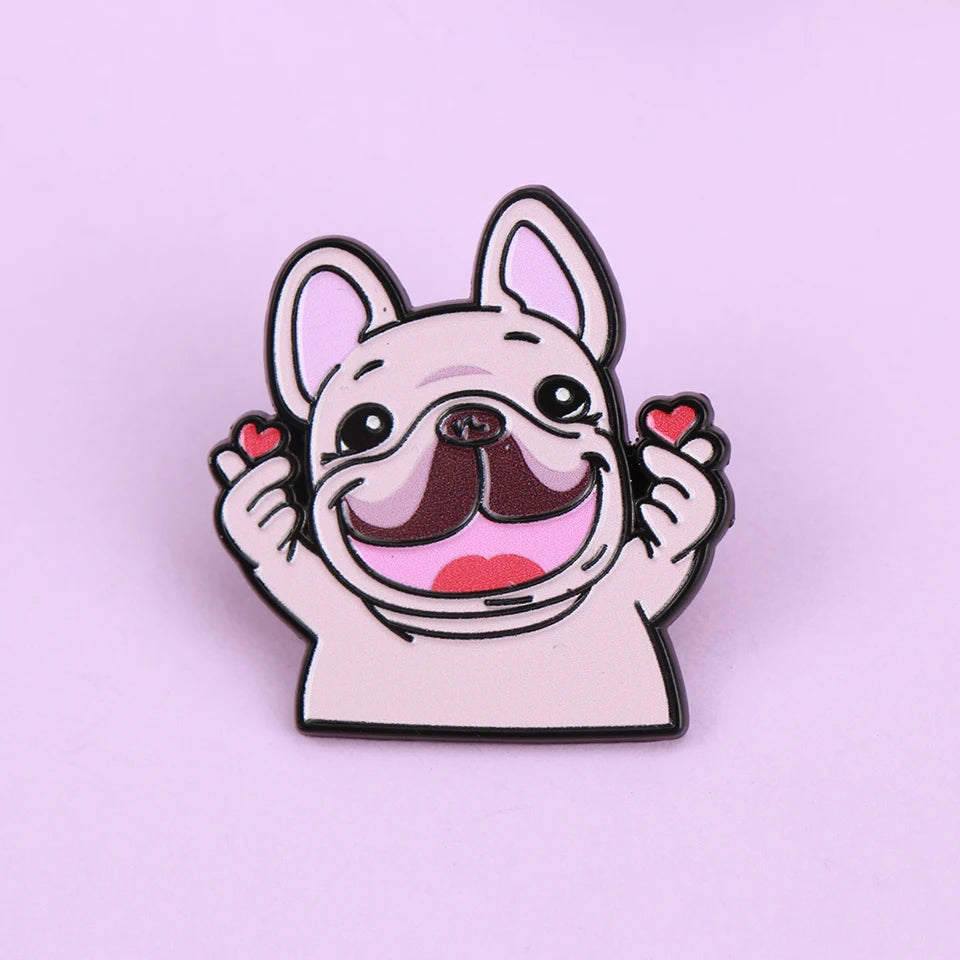 Cute French Bulldog Enamel Lapel Pin