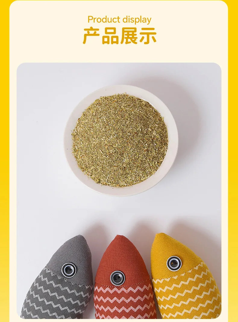 Realistic Plush Catnip Fish Toy for Cats